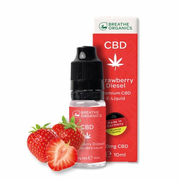 Breathe Organics - Strawberry Diesel 300mg CBD E-Liquid - 10ml